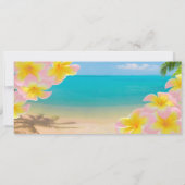 PixDezines BOARDING PASS+PINK PLUMERIA+STRAND Einladung (Rückseite)