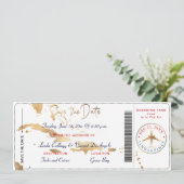 PixDezines Boarding Pass Rett Datum, Karibik Karte (Stehend Vorderseite)