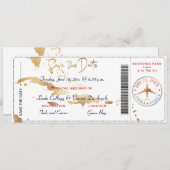 PixDezines Boarding Pass Rett Datum, Karibik Karte (Vorne/Hinten)