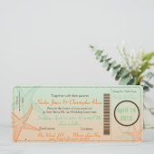 PixDezines Boarding Pass+Starfish Einladung (Stehend Vorderseite)