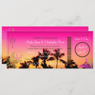 PixDezines Boarding Pass+Tropical Sunset A Bay Einladung