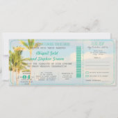 PixDezines Boarding Pass+Vintage Hochzeit am Stran Einladung (Vorderseite)