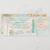 PixDezines Boarding Pass+Vintage Hochzeit am Stran Einladung (Vorne/Hinten)
