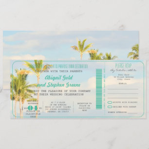 PixDezines Boarding Pass + Vintage Strandhochzeit Einladung