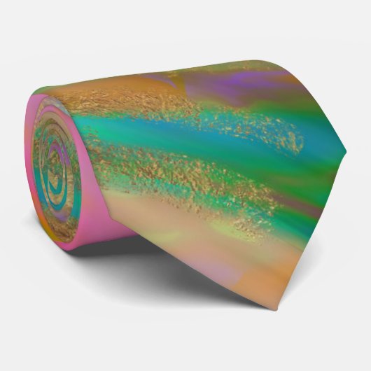 PixDezines Boho Abstrakte Wasserfarbe Krawatte (Gerollt)