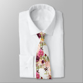 PixDezines Boho Blush Burgundy Blume Krawatte (Gebunden)