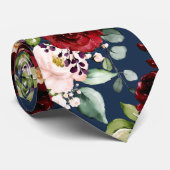 PixDezines Boho Blush Burgundy Blume Krawatte (Gerollt)