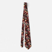 PixDezines Boho Blush Burgundy Blume Krawatte (Rückseite)