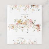 PixDezines Boho Fall Garden Blume Monogramm Platzkarte (Außenseite Aufgefaltet)