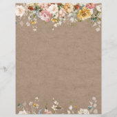 PixDezines Boho Garden Blume Couple Monogram Briefbogen (Rückseite)