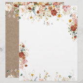 PixDezines Boho Garden Blume Couple Monogram Briefbogen (Vorne/Hinten)