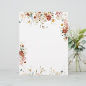 PixDezines Boho Garden Blume Couple Monogram Briefbogen (Stehend Vorderseite)