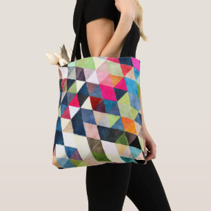 PixDezines Boho Geometric / Dreiecke Muster Tasche