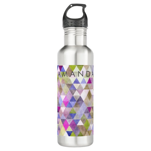 PixDezines Boho Geometric / Dreiecke Muster Trinkflasche (Vorderseite)