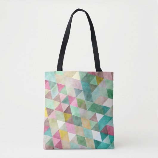 PixDezines Boho Geometrie / Dreiecke Muster Tasche (Vorderseite)