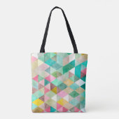 PixDezines Boho Geometrie / Dreiecke Muster Tasche (Rückseite)