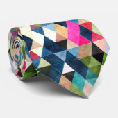 PixDezines Boho Geometrische/verstellbare Dreiecke Krawatte (Gerollt)