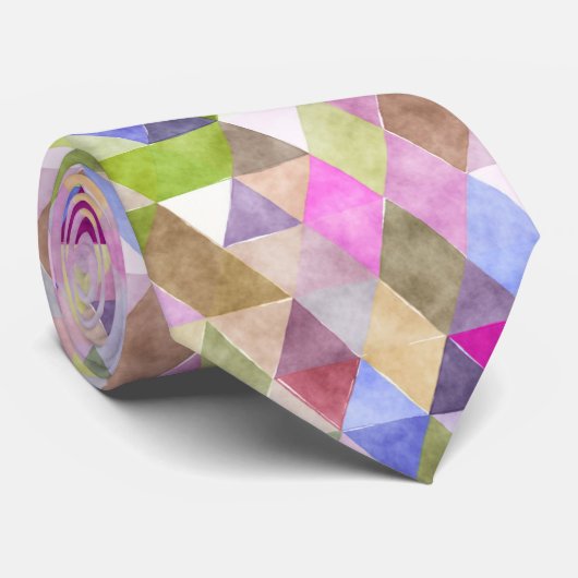 PixDezines Boho Geometrische/verstellbare Dreiecke Krawatte (Gerollt)