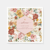 PixDezines Boho H2 Fall Garden Blume Napkins Serviette (Vorderseite)