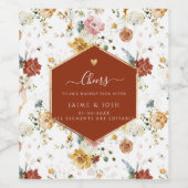 PixDezines Boho H2 Fall Garden Blume Napkins Weinetikett (Einzelnes Label)