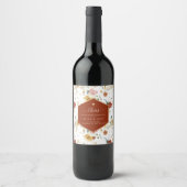 PixDezines Boho H2 Fall Garden Blume Napkins Weinetikett (Vorderseite)