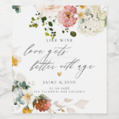 PixDezines Boho H2 Fall Garden Blume Weinetikett (Einzelnes Label)