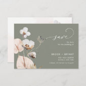 PixDezines Boho H2 Wilde Blume Save The Date (Vorne/Hinten)
