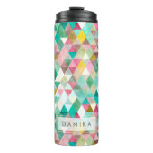 PixDezines Boho Wasserfarbe Geometrische/Dreiecke Thermosbecher (Vorderseite)