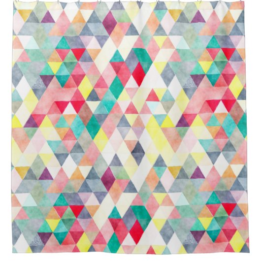 PixDezines Boho Wasserfarbe Geometrische Duschvorhang (Vorderseite)