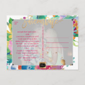 PixDezines Boho Wasserfarbe Rett Datum Ankündigungspostkarte (Rückseite)