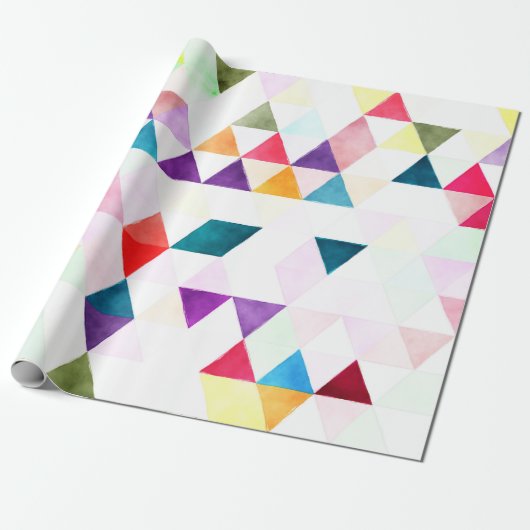 PixDezines Boho Wasserfarben Dreiecke/Geometrie Geschenkpapier (Ungerollt)