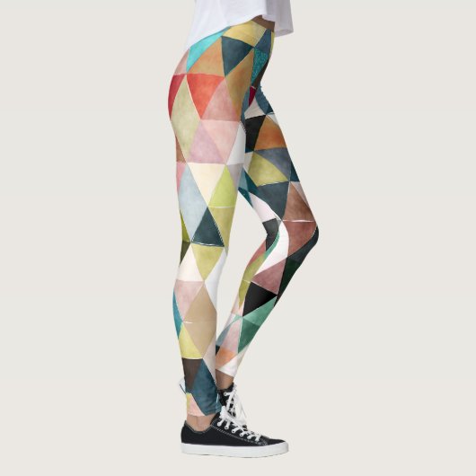 PixDezines Boho Wasserfarben Geometric/Dreiecke Leggings (Rechts)
