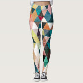 PixDezines Boho Wasserfarben Geometric/Dreiecke Leggings (Vorderseite)