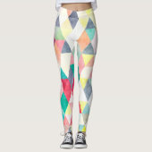 PixDezines Boho Wasserfarben Geometric/Dreiecke Leggings (Vorderseite)