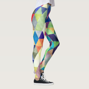 PixDezines Boho Wasserfarben Geometric/Dreiecke Leggings