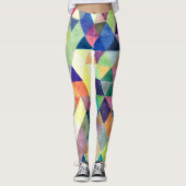 PixDezines Boho Wasserfarben Geometric/Dreiecke Leggings (Vorderseite)