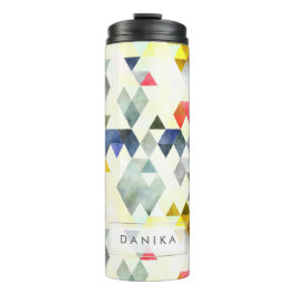 PixDezines Boho Wasserfarben Geometric/Dreiecke Thermosbecher