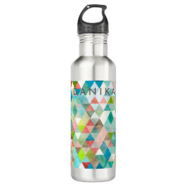 PixDezines Boho Wasserfarben Geometric/Dreiecke Trinkflasche