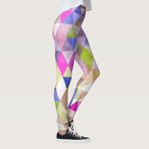PixDezines Boho Watercolor Geometrisch/Dreiecke Leggings