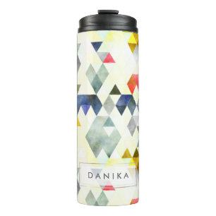 PixDezines Boho Watercolor Geometrisch/Dreiecke Thermosbecher