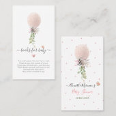 PixDezines Book Request Glitzer Blush Rose Ballon Platzkarte (Vorne/Hinten)