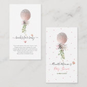 PixDezines Book Request Glitzer Dusty Rose Ballon Platzkarte (Vorne/Hinten)