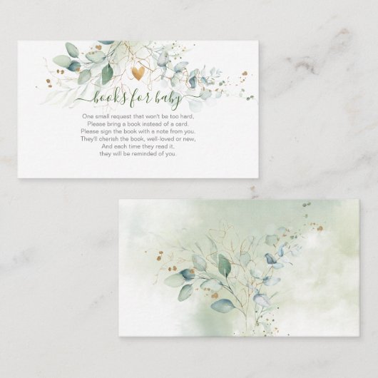 PixDezines Book Request H2 Eukalyptus Enclosure Platzkarte (Vorne/Hinten)