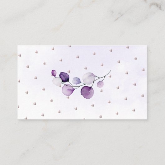 PixDezines Book Request H2 Lila Eukalyptus Encls Platzkarte (Rückseite)