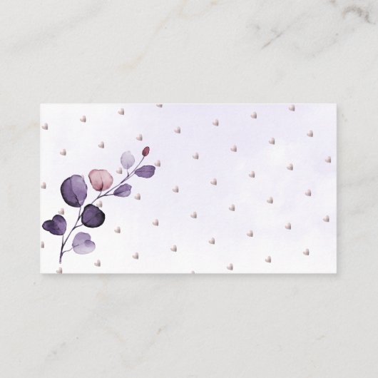 PixDezines Book Request H2 Plum Eukalyptus Platzkarte (Rückseite)