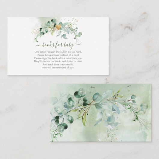 PixDezines Book Request Watercolor Eukalyptus Encl Platzkarte (Vorne/Hinten)