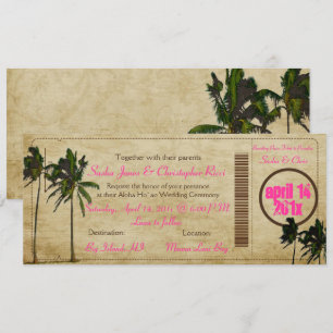 PixDezines Bordkarte/vintage twin palms Einladung