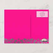 PixDezines Boroque Damask/Silver+Hot Pink Postkarte (Rückseite)