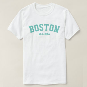 PixDezines BOSTON/DIY TEXT+FARBE/CAPRI BLUE T-Shirt