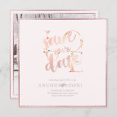 PixDezines BOTANICA LIEBE RETT DATUM|BLUSH PINK Save The Date (Vorne/Hinten)